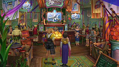 Tidus and Yuna in Luca Bar, FFX